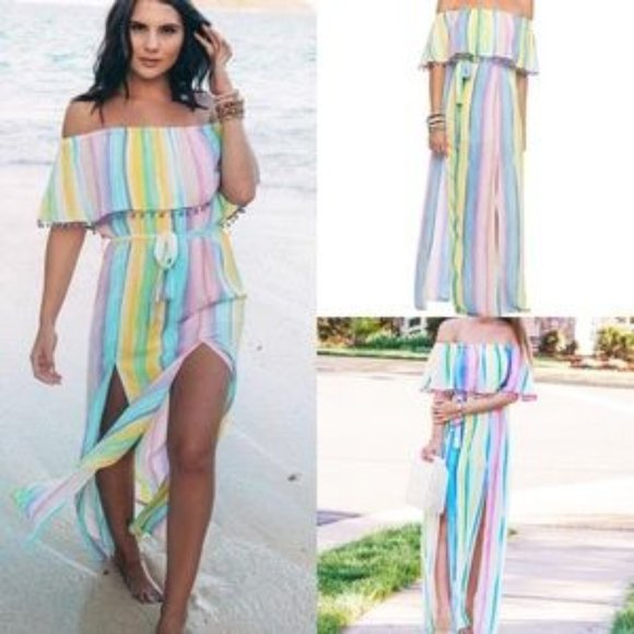 Buddy Love Dresses & Skirts - Buddy Love Shelly Rainbow Maxi Dress NWT